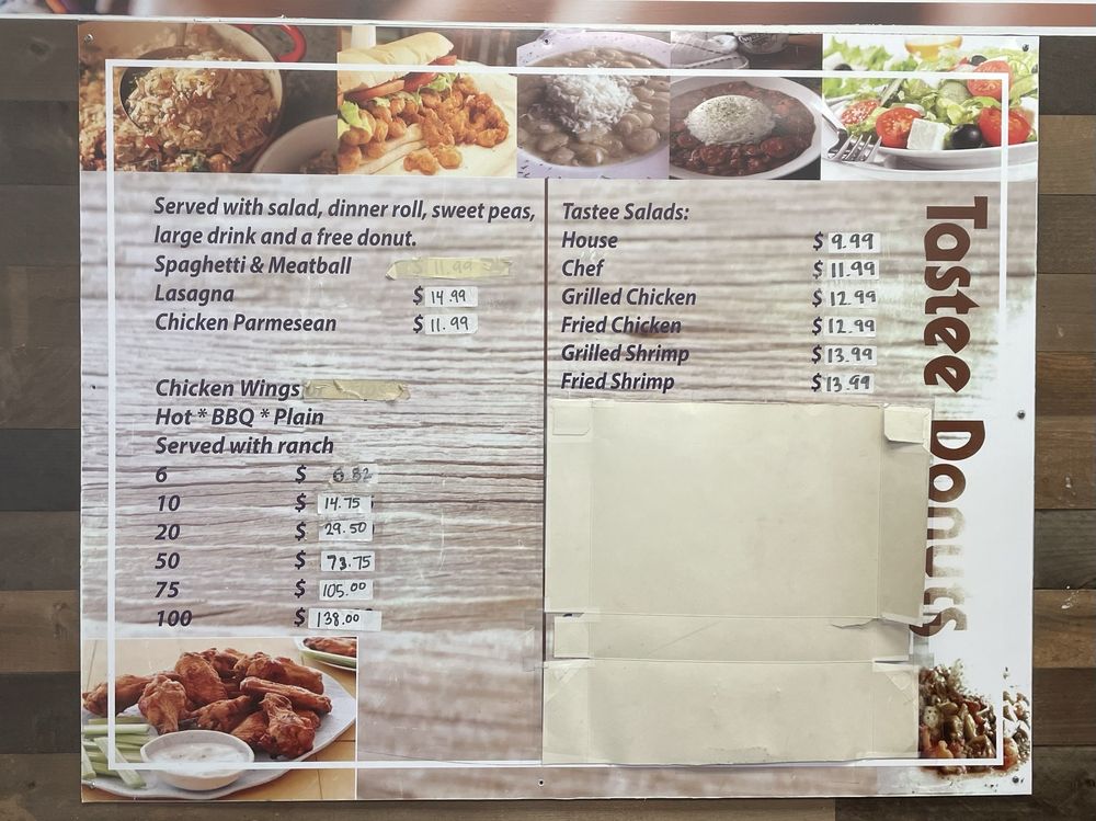 Tastee Donuts Menu - Image 1